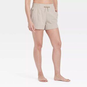 All In Motion Women's Flex Woven Mid-Rise Shorts 4" in Khaki